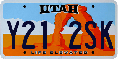 UT license plate Y212SK