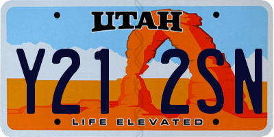 UT license plate Y212SN