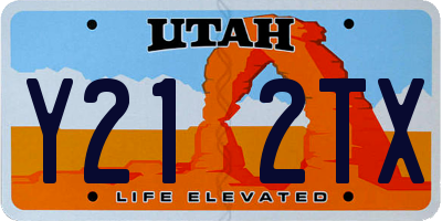 UT license plate Y212TX
