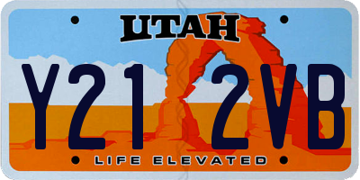 UT license plate Y212VB