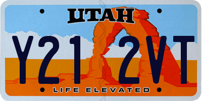UT license plate Y212VT