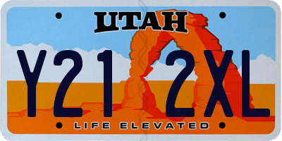 UT license plate Y212XL