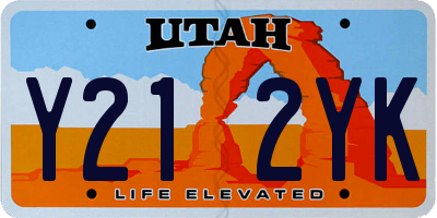 UT license plate Y212YK