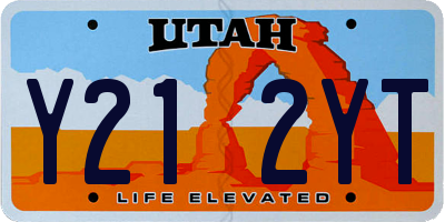 UT license plate Y212YT