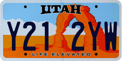 UT license plate Y212YW