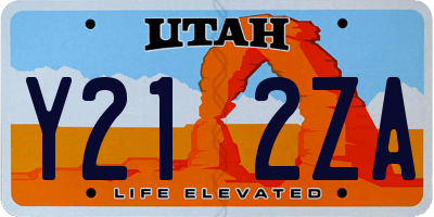 UT license plate Y212ZA