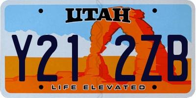 UT license plate Y212ZB