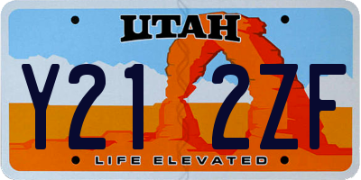 UT license plate Y212ZF