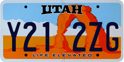 UT license plate Y212ZG