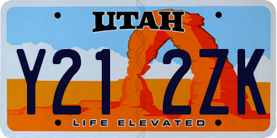 UT license plate Y212ZK