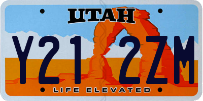 UT license plate Y212ZM
