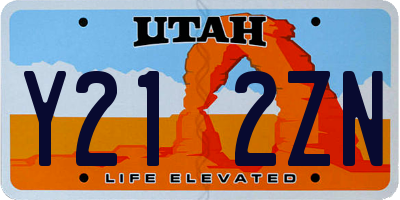 UT license plate Y212ZN