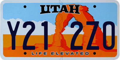 UT license plate Y212ZO