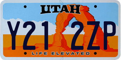 UT license plate Y212ZP
