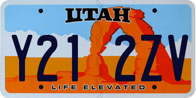 UT license plate Y212ZV