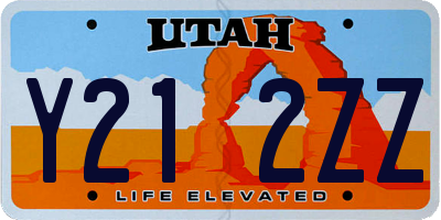 UT license plate Y212ZZ