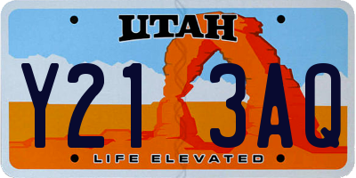 UT license plate Y213AQ