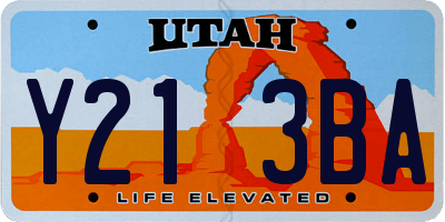UT license plate Y213BA