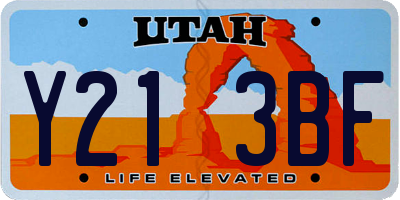 UT license plate Y213BF