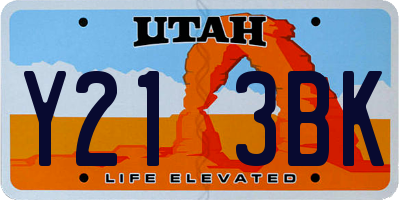 UT license plate Y213BK