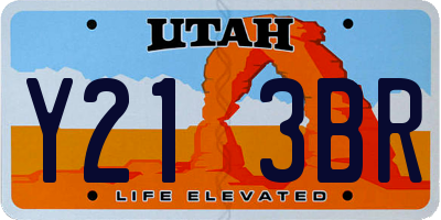 UT license plate Y213BR