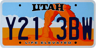 UT license plate Y213BW