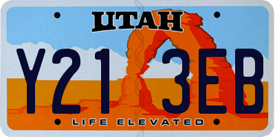 UT license plate Y213EB