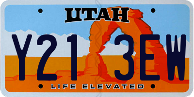 UT license plate Y213EW