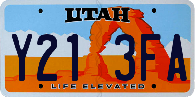 UT license plate Y213FA