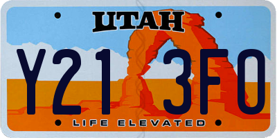 UT license plate Y213FO