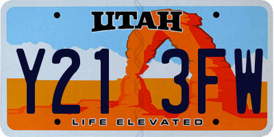 UT license plate Y213FW