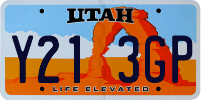 UT license plate Y213GP