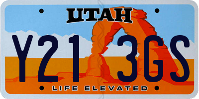 UT license plate Y213GS