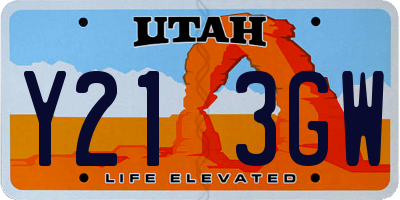 UT license plate Y213GW