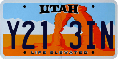UT license plate Y213IN