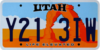 UT license plate Y213IW