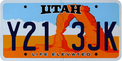 UT license plate Y213JK