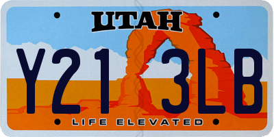 UT license plate Y213LB