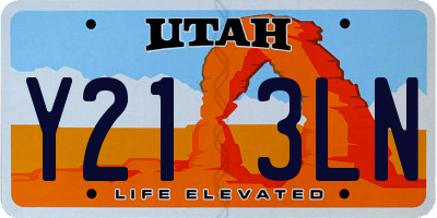 UT license plate Y213LN
