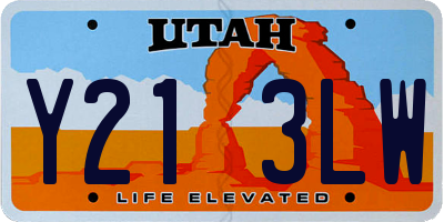UT license plate Y213LW