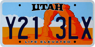 UT license plate Y213LX
