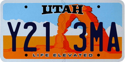 UT license plate Y213MA