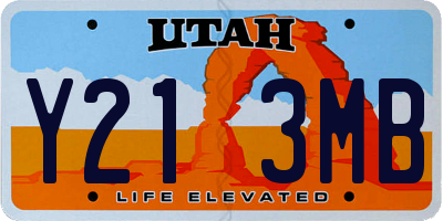 UT license plate Y213MB