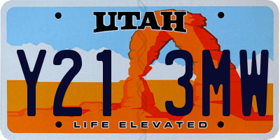 UT license plate Y213MW