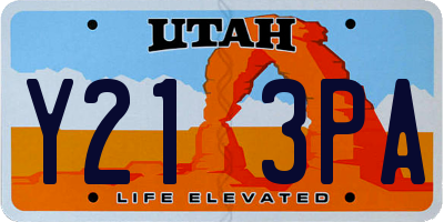 UT license plate Y213PA