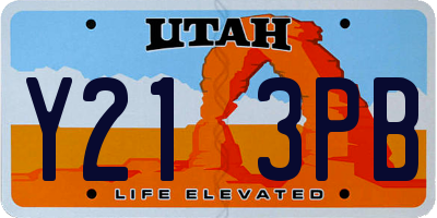 UT license plate Y213PB