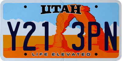 UT license plate Y213PN
