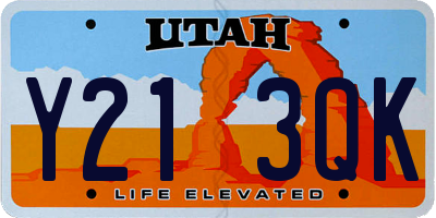 UT license plate Y213QK