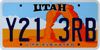 UT license plate Y213RB