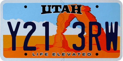 UT license plate Y213RW